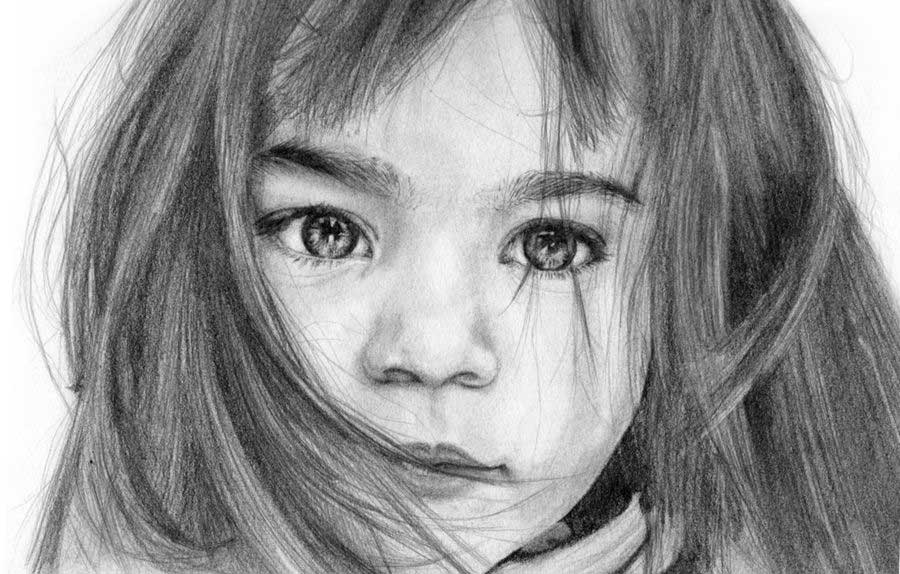 <q>Dreamy eyed kid</q>, graphite
