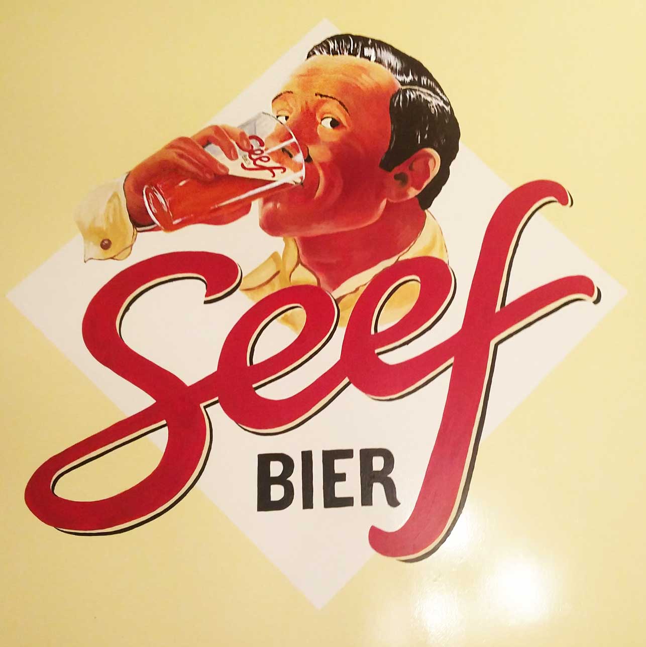 <q>Seef Bier coffee table</q>, acrylics, finished work
